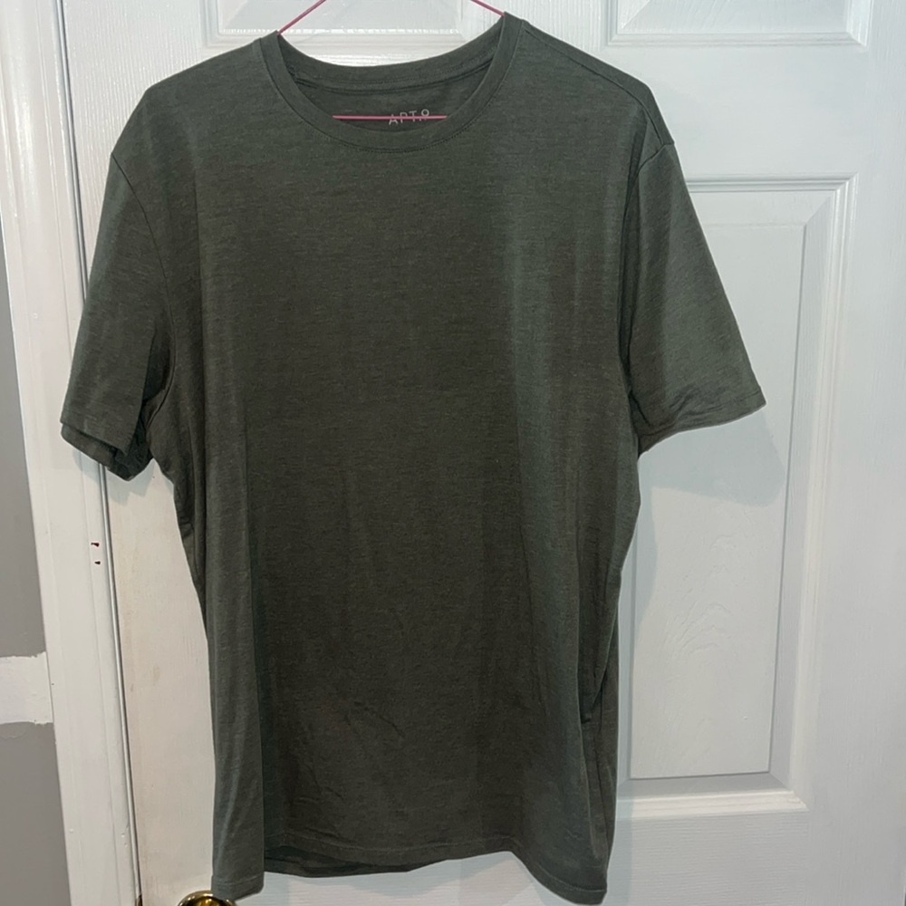 Apt 9 Large Premier Flex Olive Green Short Sleeve Shirt